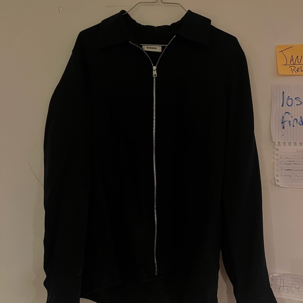 Sandro Black Zip-Up Jacket